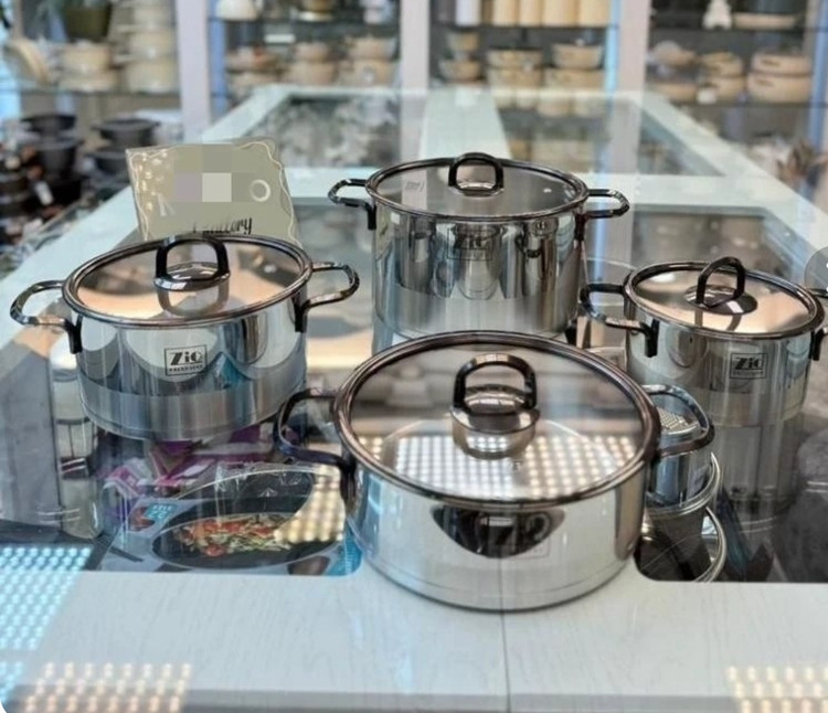 سرویس قابلمه استیل زیو ترکیه 8پارچه مدل zcs1378/s26